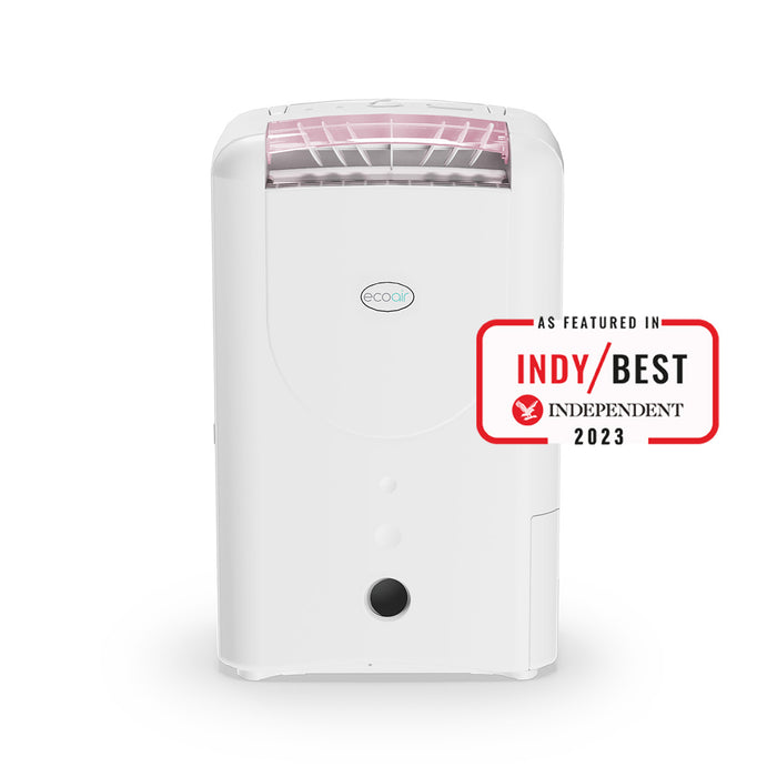 DD1 Simple MK3 Desiccant Dehumidifier 7.5L/Day Pink - Rotary Dial, Antibacterial Filter, Energy Saving