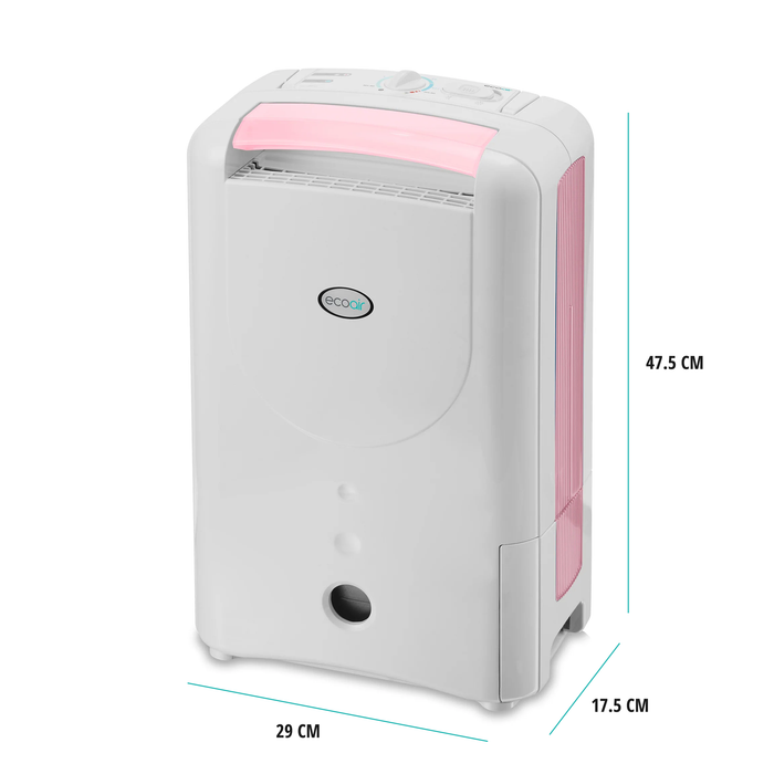 DD1 SIMPLE MK3 Desiccant Dehumidifier 7.5L | Rotary Dial | Antibacterial Filter | Carry Handle | PINK