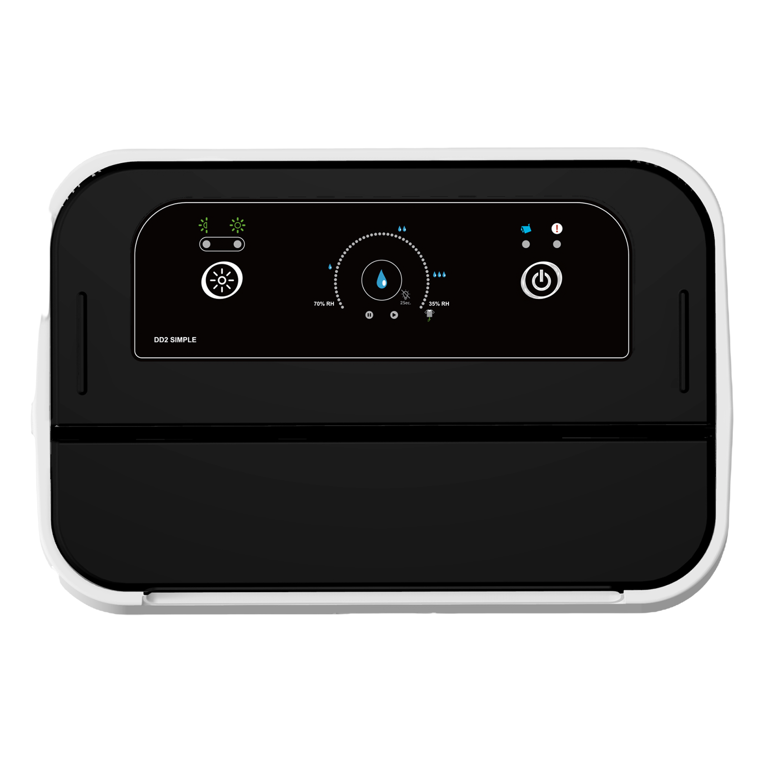 EcoAir DD2 Simple Electronic Control LED Display Energy Saving Antibacterial Filter 9L Desiccant Dehumidifier Top View Digital Display