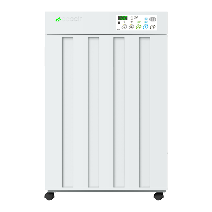 EcoAir DROID Desiccant Dehumidifier 25L 5 C to 40 C Dual Tanks Active Charcoal Filter IP24 Daily On Off Timer Up to 220m Main View