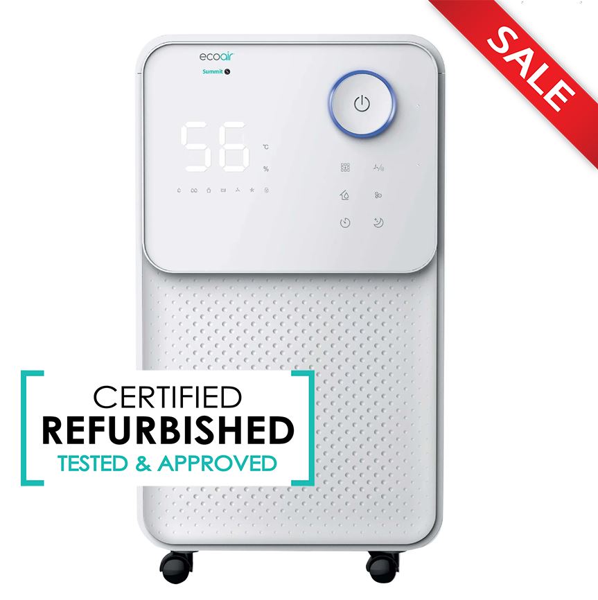 Summit S - Low Energy Dehumidifier 12L/day - Digital Hygrometer Display, 3-Layer Carbon Pet & Dust Filter, Sleep Mode - Good