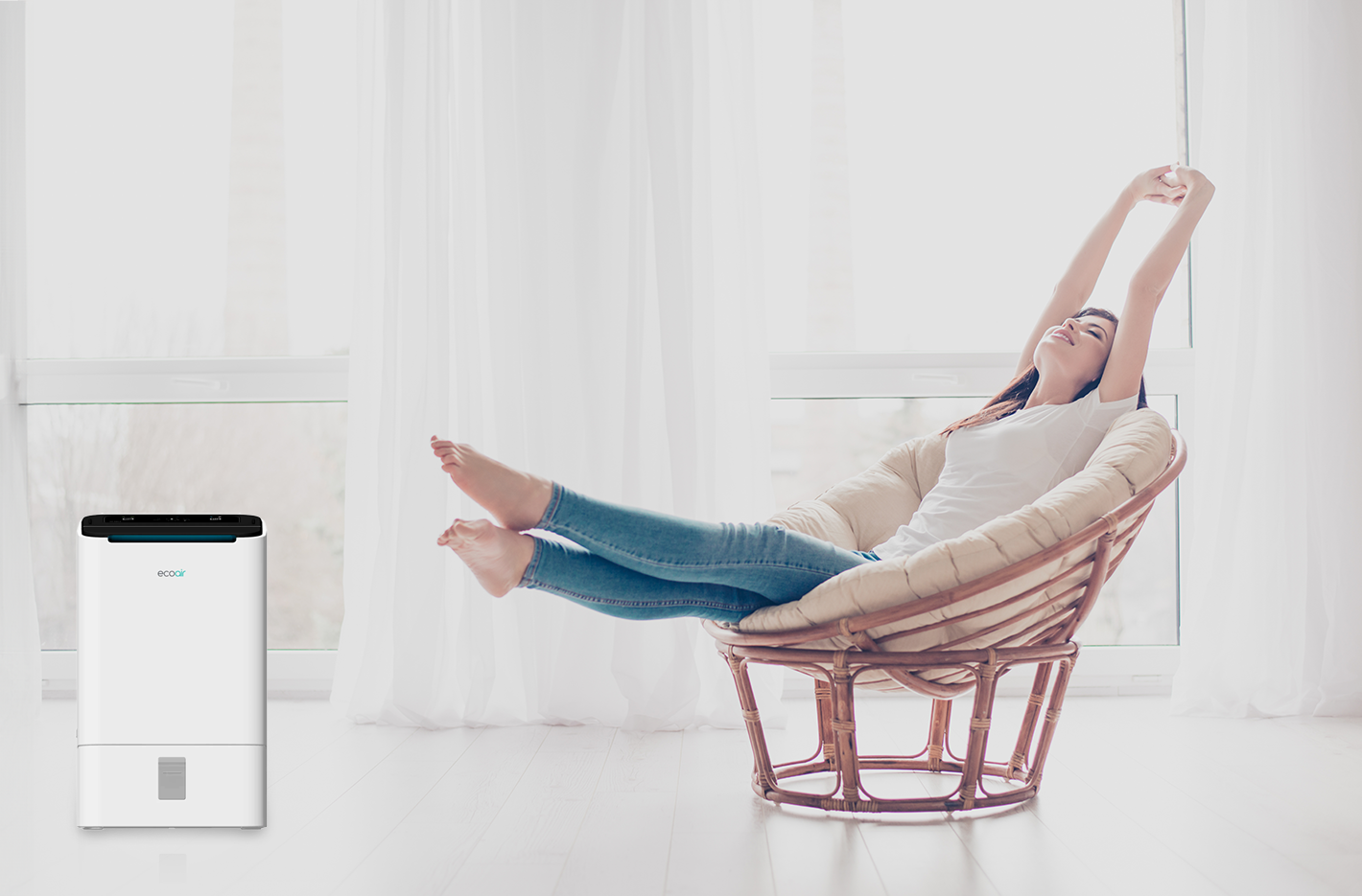 DD2 Simple Desiccant Dehumidifier 9L | Electronic Rotary Control with Led Display | Antibacterial Filter - Certified Refurbished - Good