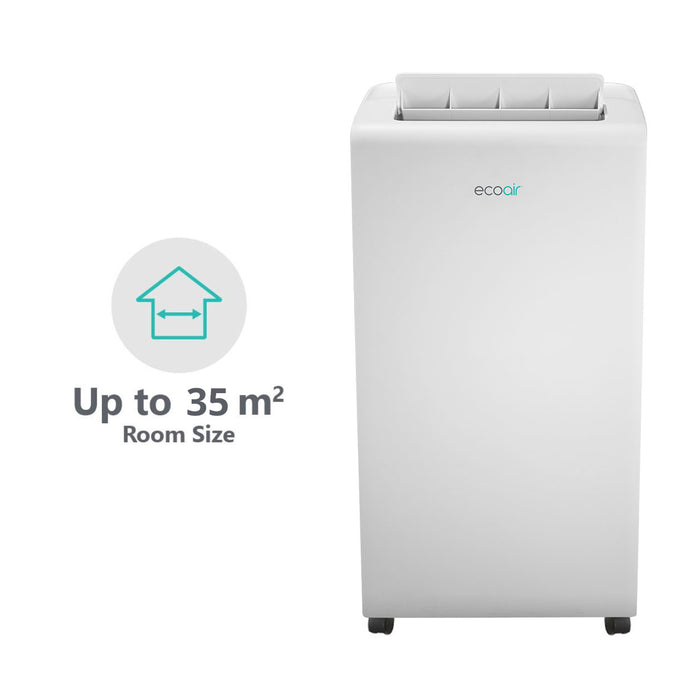 EcoAir 4-in-1 Portable Air Conditioner 12000 BTU with Remote Control. Powerful Energy Saving Air Conditioning with Energy Efficiency Rating Class A | Free Window Seal Kit | Crystal MK2