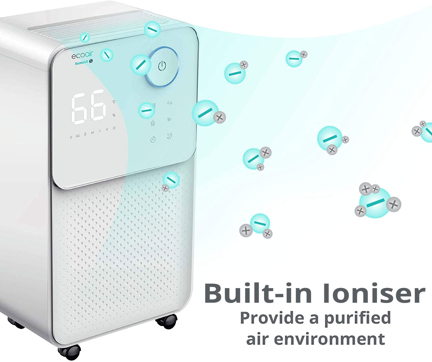 Summit S - Low Energy Dehumidifier 12L/day - Digital Hygrometer Display, 3-Layer Carbon Pet & Dust Filter, Sleep Mode - Good